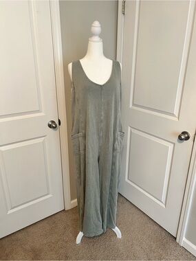 Maurices Sleeveless Wide-Leg Utility Jumpsuit in Sage Green